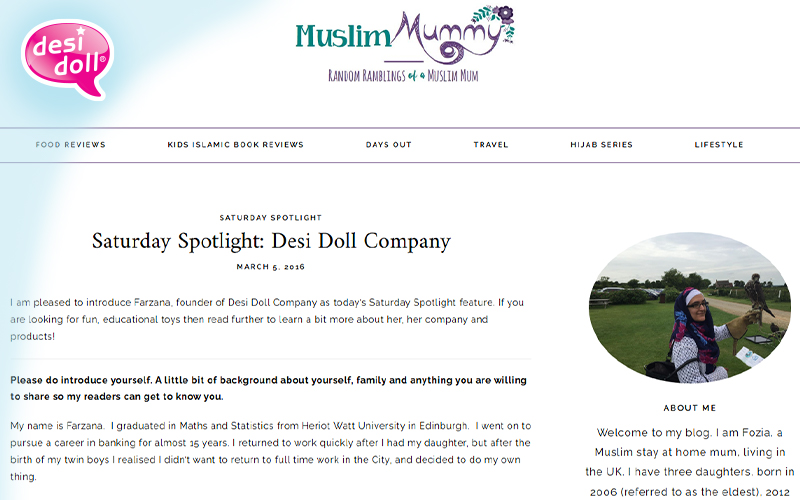 Farzana Rahman gets interviewed by Muslimummy